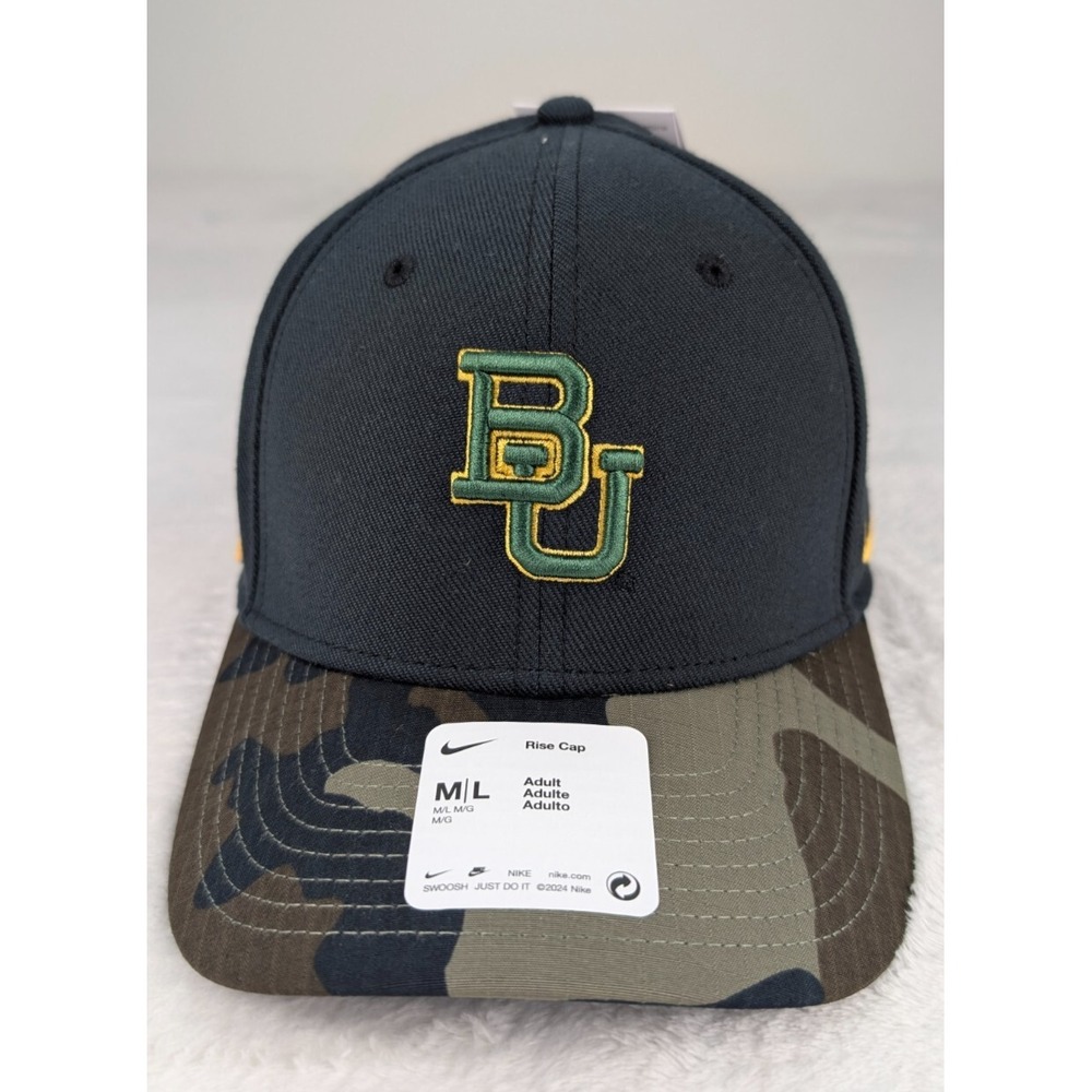 Baylor Bears Nike Black Military Appreciate Swoosh Flex Hat Adult M/L NWT